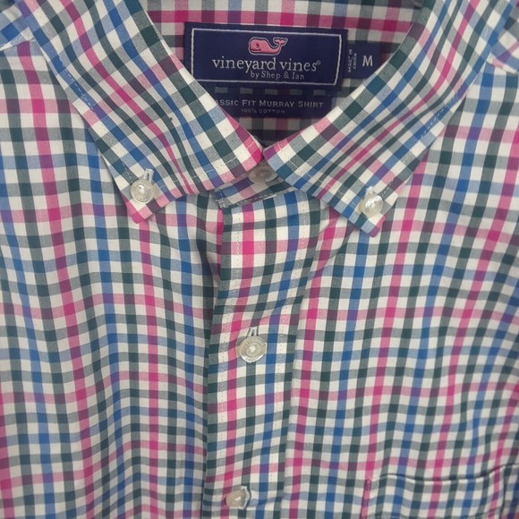Vineyard Vines Long Sleeve Plaid Button Down Colorful Classic Men's Medium - Picture 5 of 10